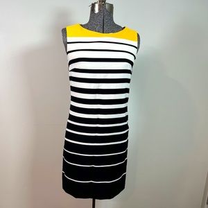 Women's Petite's Size 4 Voir Voir Sheath Tank Dress Black and White Stripe